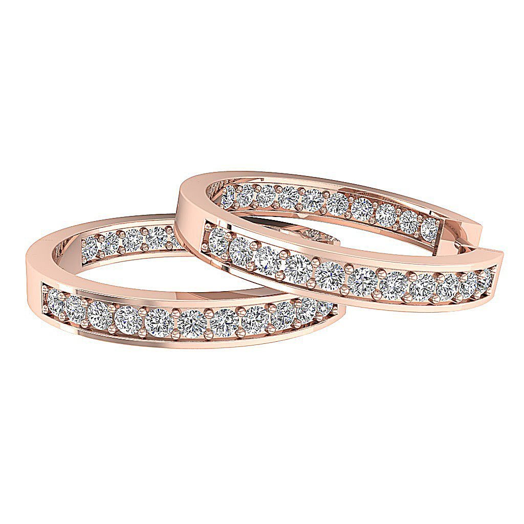 14kRoseGoldInsideOutsideHoopsWeddingEarring