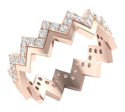 14k Solid Gold Designer Eternity Engagement Ring SI1 G 1.00ct Natural Diamond Prong Set