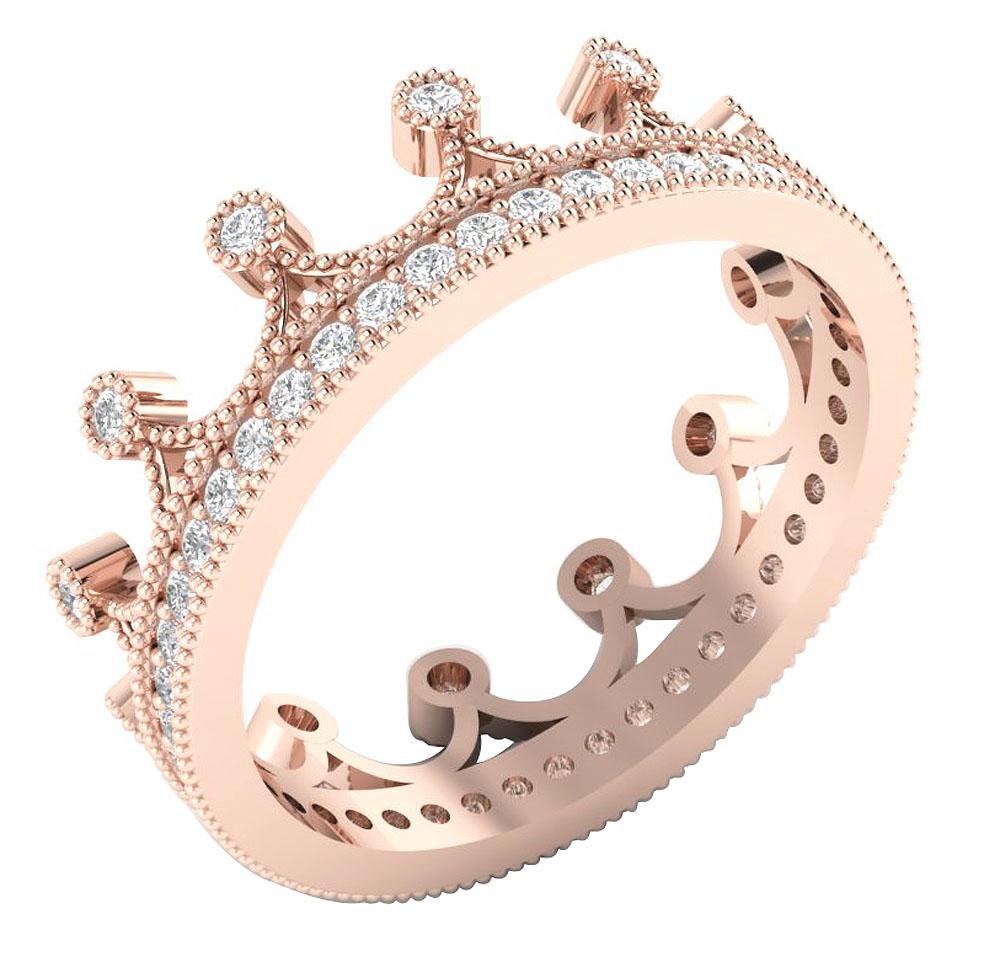 Eternity Wedding Ring I1 G 0.70ct Genuine Diamond 14k Rose Gold Prong Bezel Set 6.45 MM