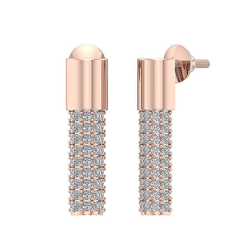 Fashion Anniversary Earrings Round Diamond VVS1/VS1/SI1/I1 G 0.40 Ct 18k/14k Solid Gold Prong Set