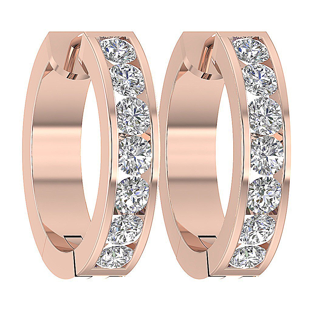 14k Gold Natural Diamond Earring
