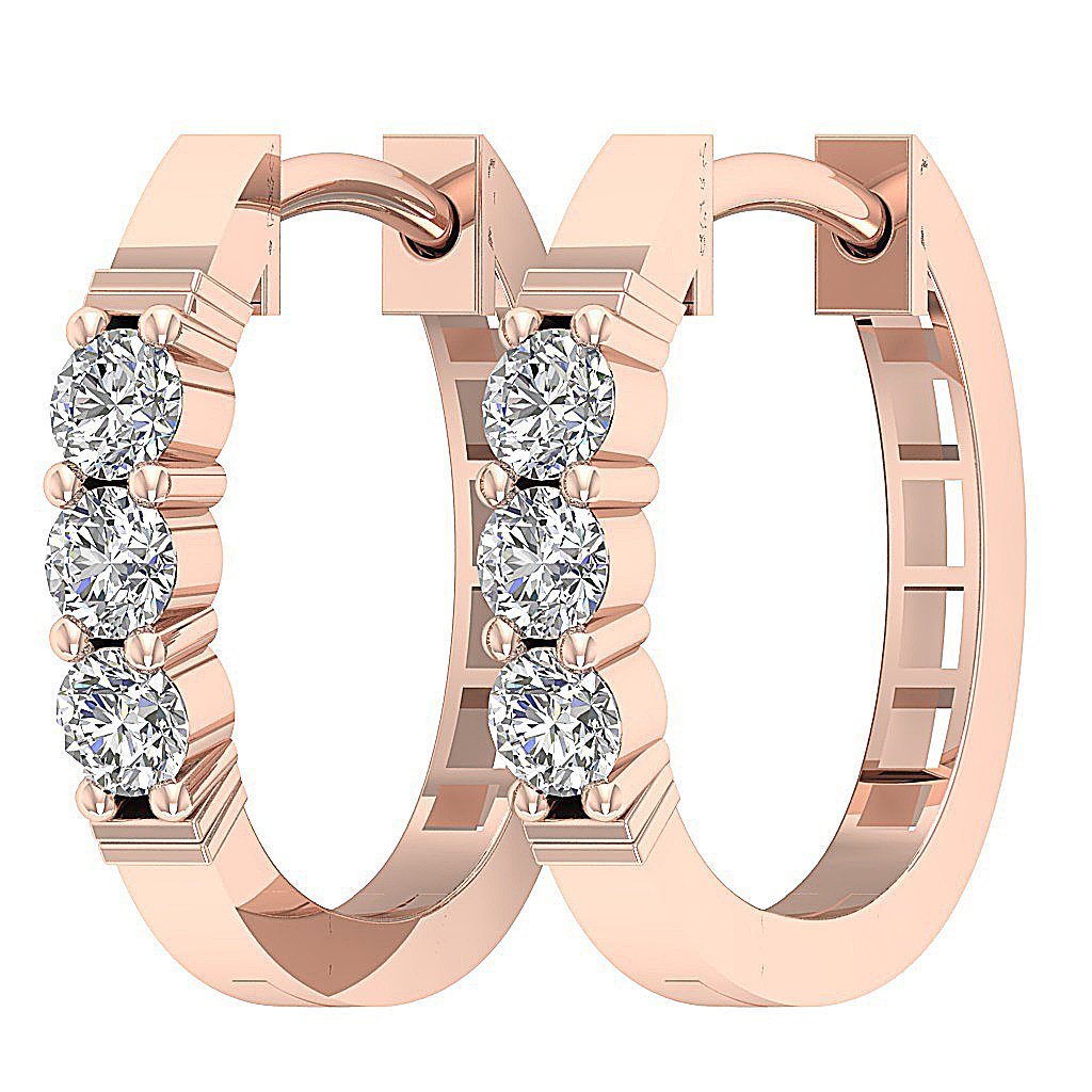 14kRoseGoldRoundDiamondEarring