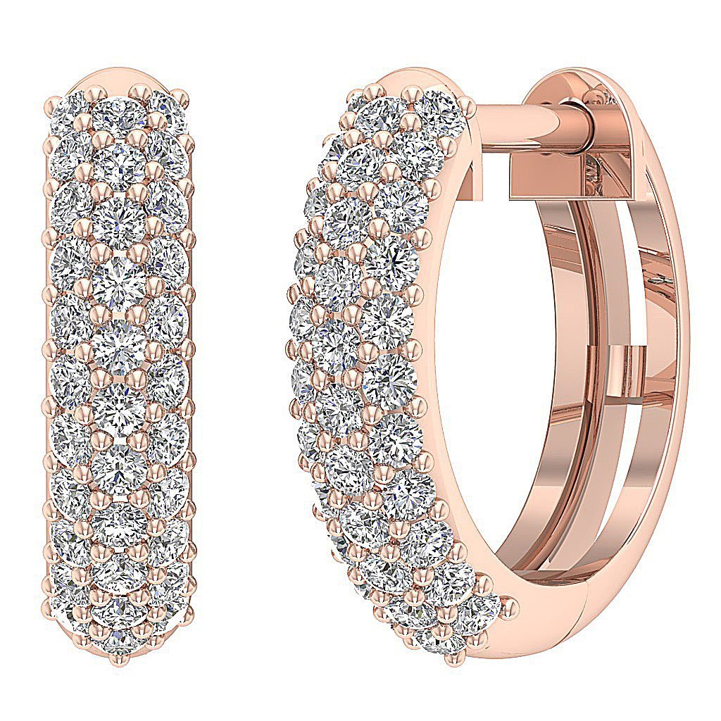 14kRoseGoldGenuineDiamondEarring