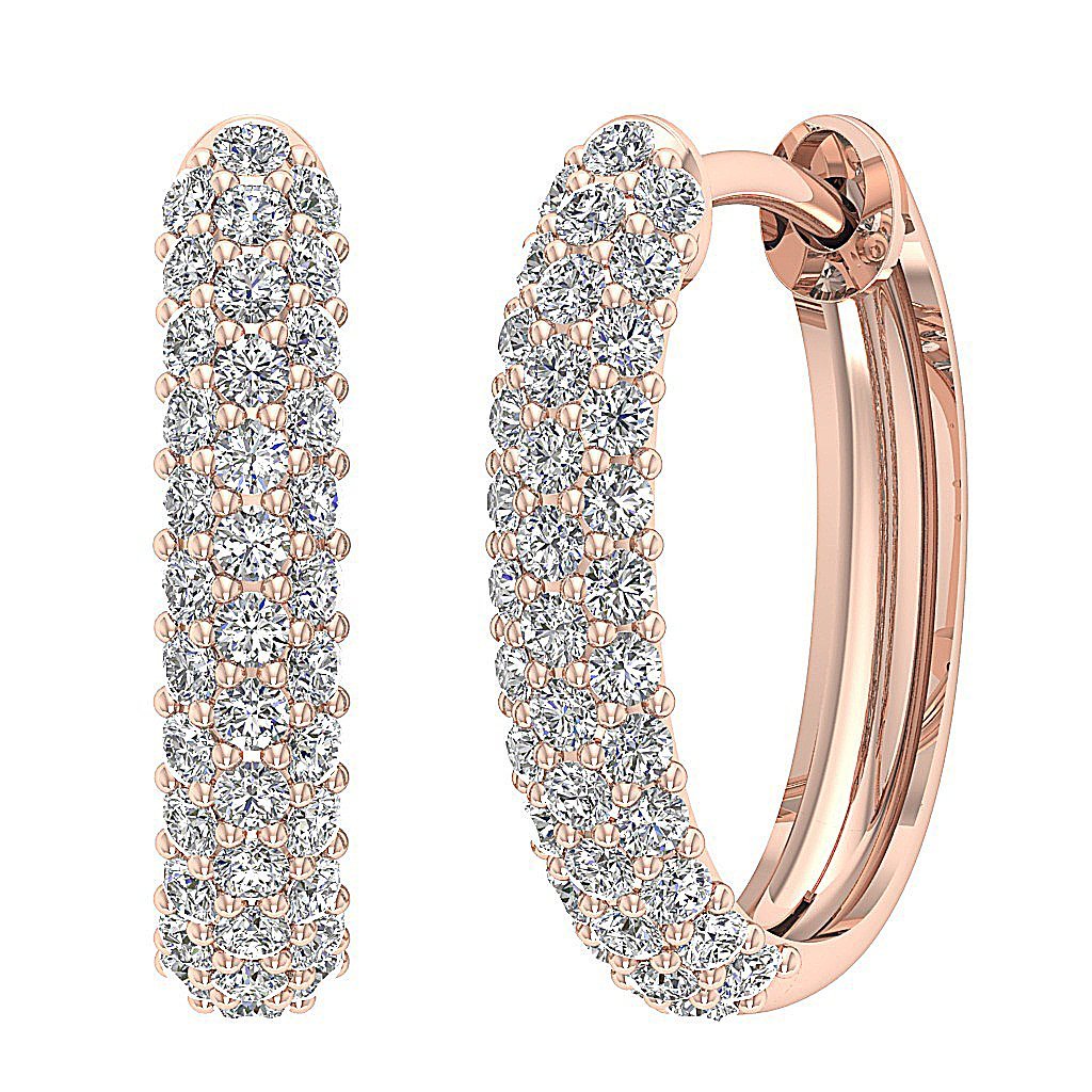 14kRoseGoldGenuineCutDiamondEarring
