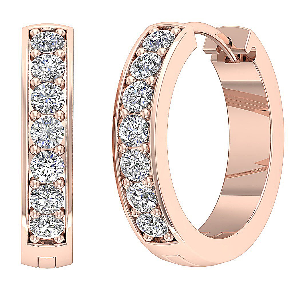 14kRoseGoldGenuineDiamondEarring