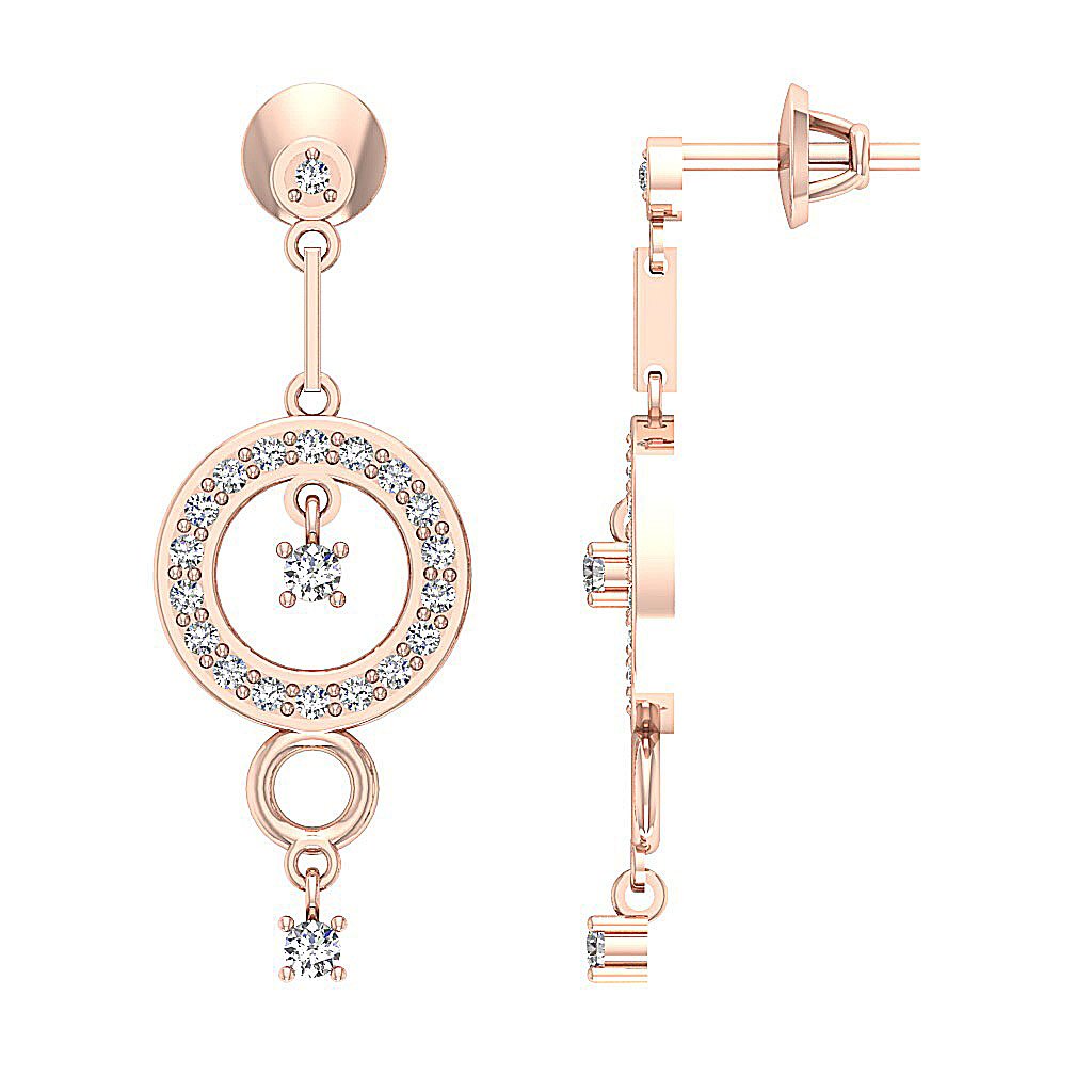 14kSolidGoldNaturalDiamondEarring
