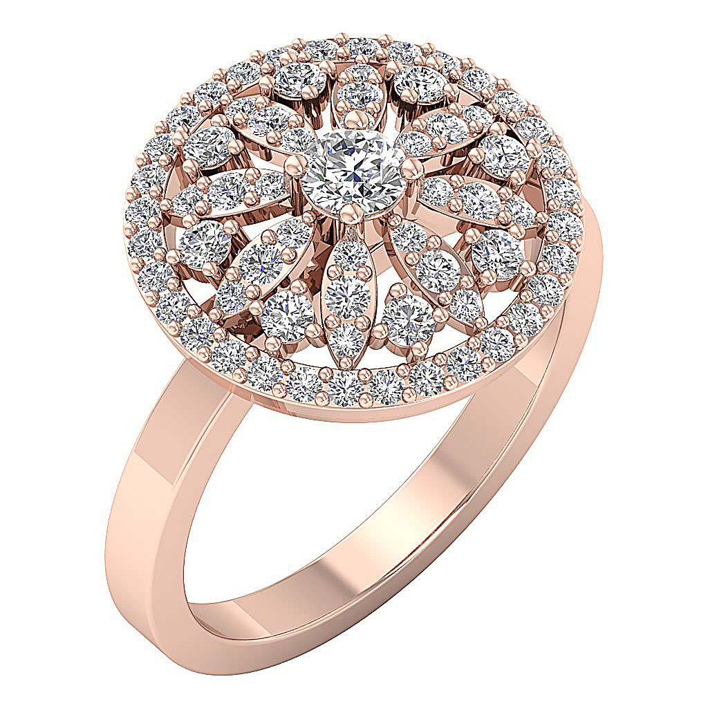 Prong Set 14k Yellow Gold Natural Diamond I1 G 1.15 Carat Right Hand Engagement Ring