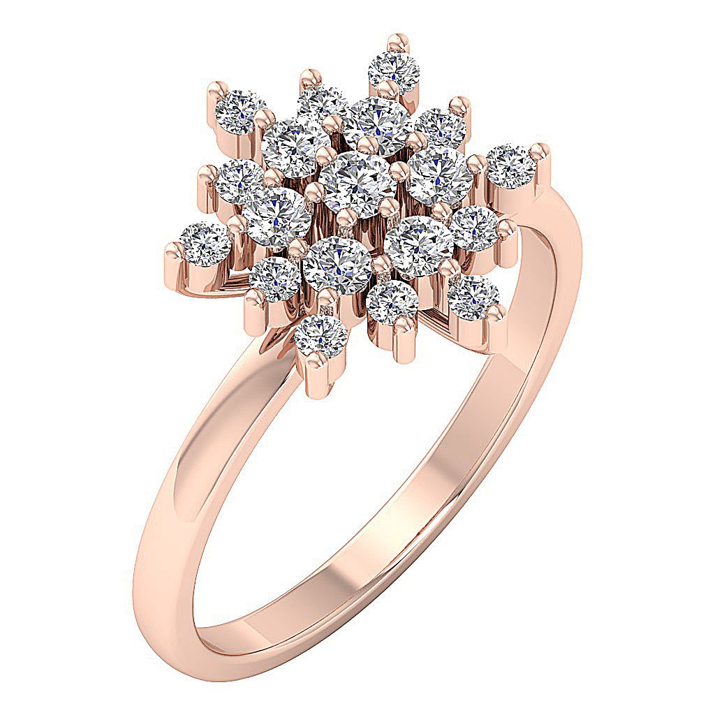 Genuine Diamond Designer Right Hand Wedding Ring SI1 G 0.85 Ct Prong Set 14k Solid Gold