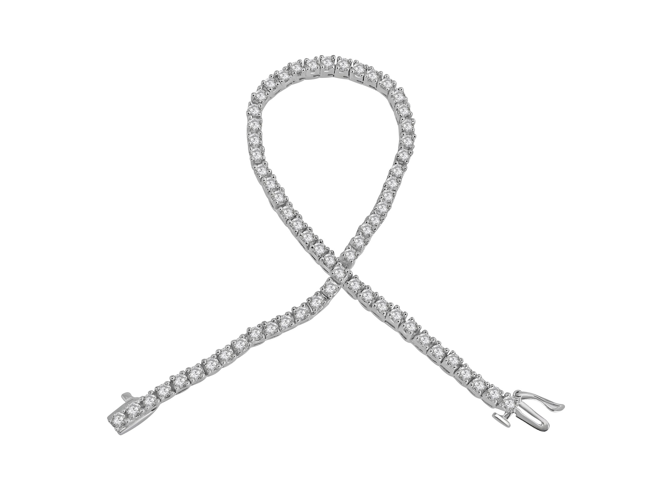 3.25Ct Tennis Bracelet 14k Solid Gold Natural Diamonds VVS1/VS1/SI1/I1 Prong Set 7.00Inch