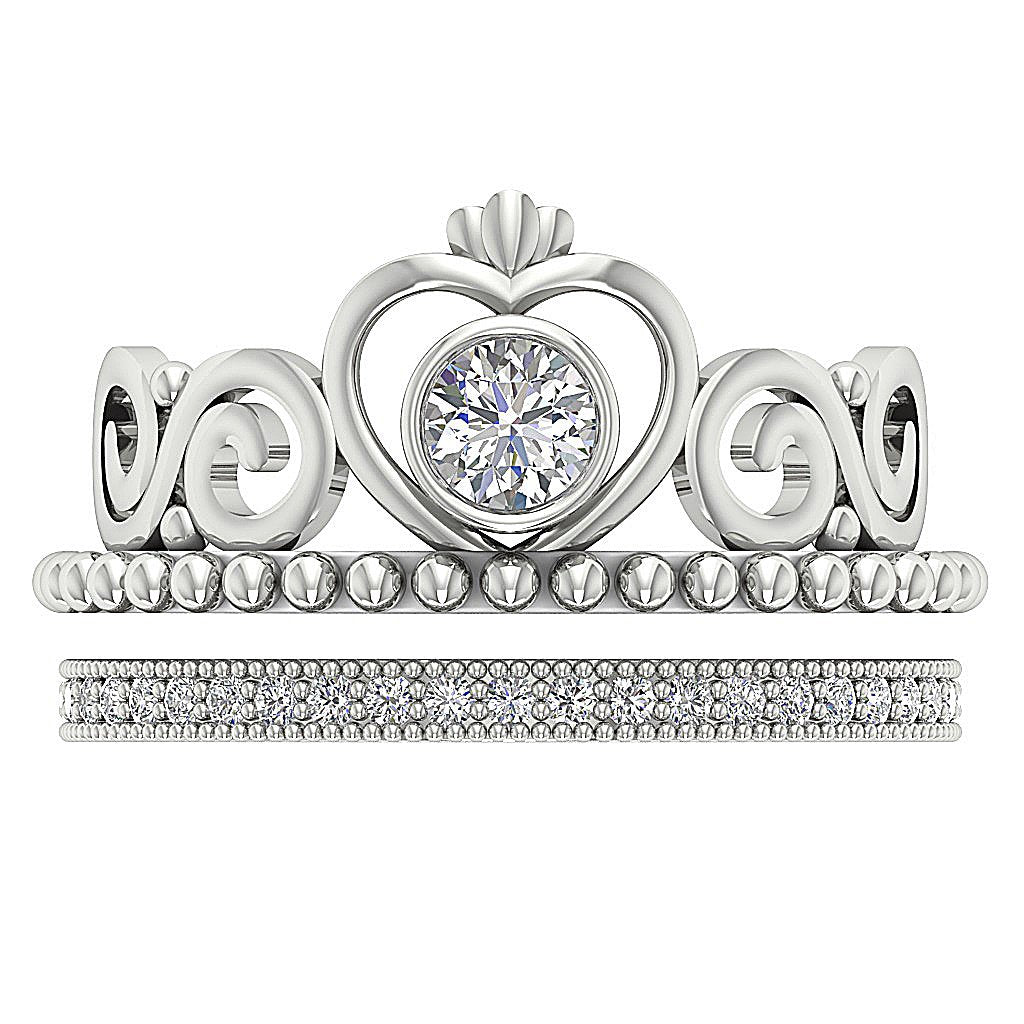 Designer Solitaire Bridal Ring Set Prong & Bezel Set I1 G 0.80 Ct Round Cut Diamond