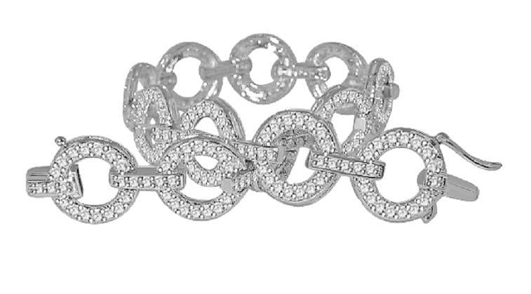 14k/18k Solid Gold Designer Bracelet VVS1VS1/SI1/I1 3.50 Ct Round Diamonds Pave Set