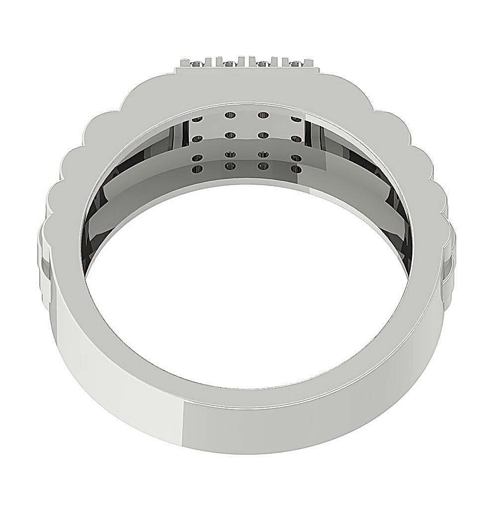 Mens Wedding Ring SI1/I1 G 0.55Ct 14k Solid Gold Round Diamond Prong Set Width 9.10MM