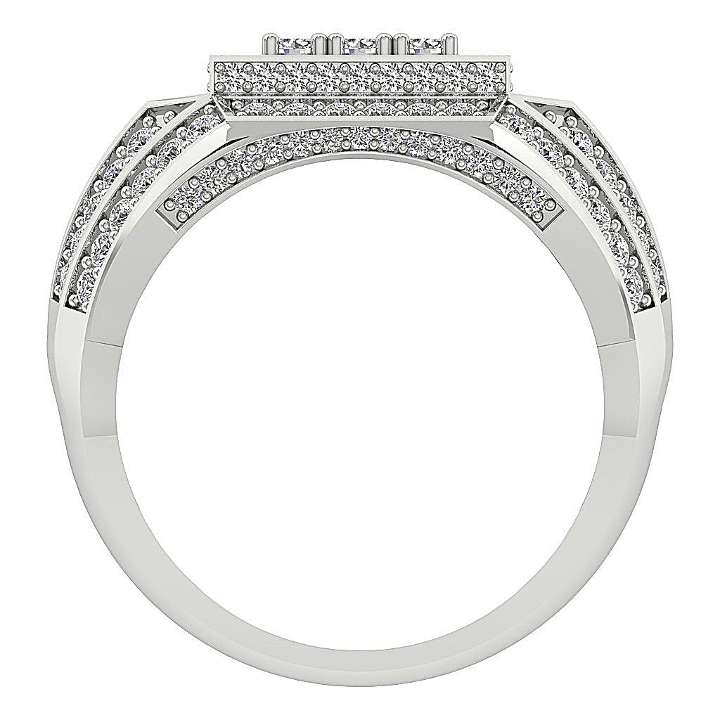 14k Solid Gold SI1/I1 G 2.55Ct Mens Wedding Ring Natural Diamond Prong Set Width 15.30MM