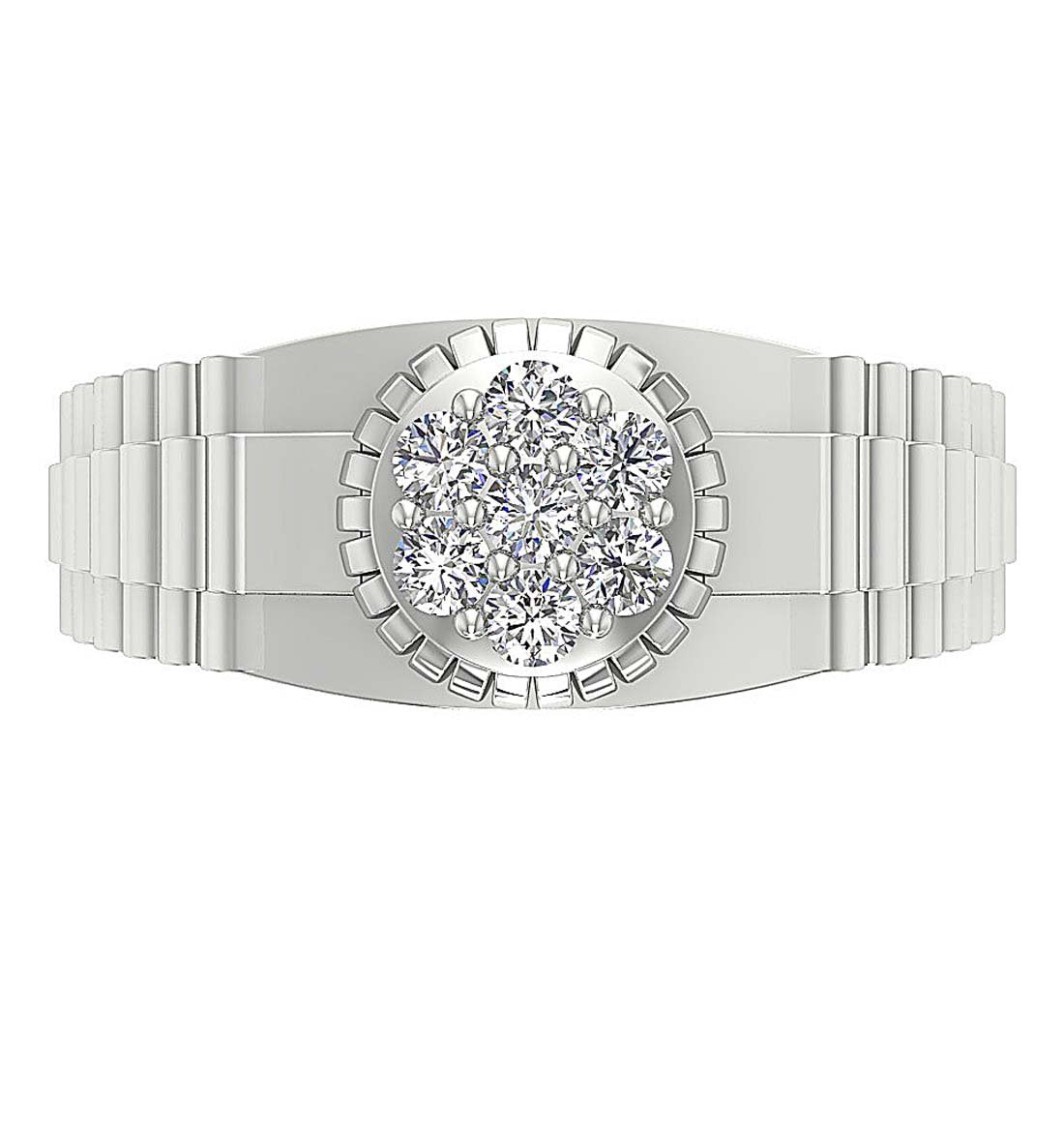 14k Solid Gold SI1/I1 G 0.50Ct Mens Anniversary Ring Natural Diamond Prong Set Width 10.00MM