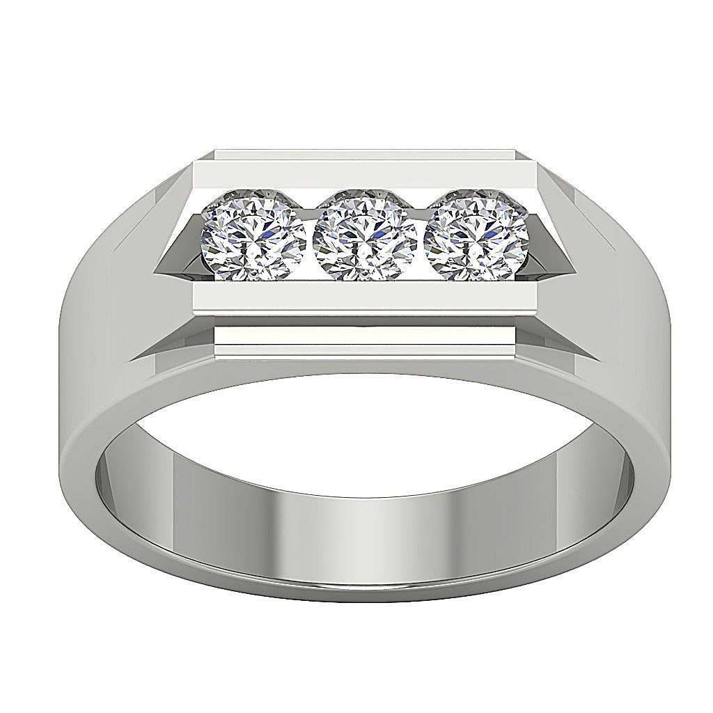SI1/I1 G 0.50Ct 14k Solid Gold Mens Wedding Ring Natural Diamonds Channel Set Width 6.90MM