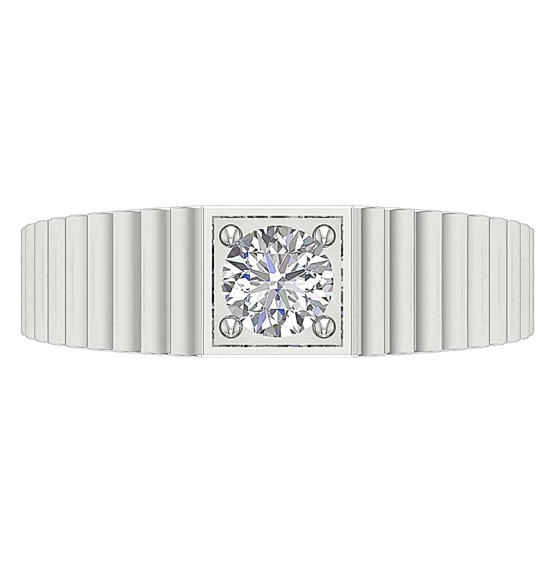 Men Solitaire Anniversary Ring Round Diamond SI1/I1 G 0.55 Ct 14k Solid Gold Prong Set