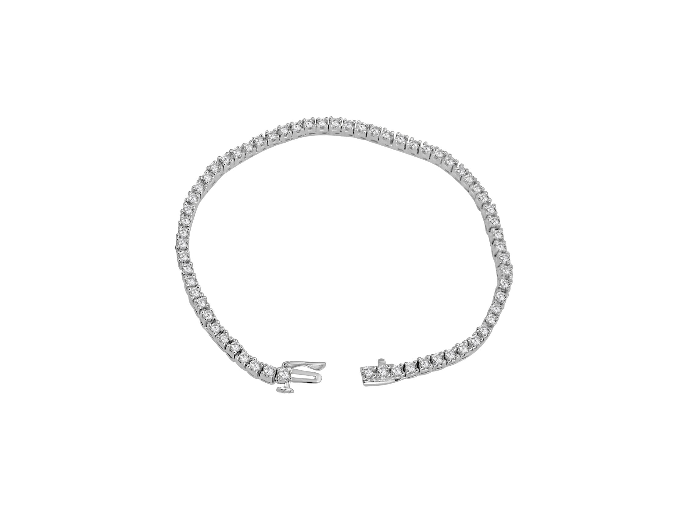 3.25Ct Tennis Bracelet 14k Solid Gold Natural Diamonds VVS1/VS1/SI1/I1 Prong Set 7.00Inch