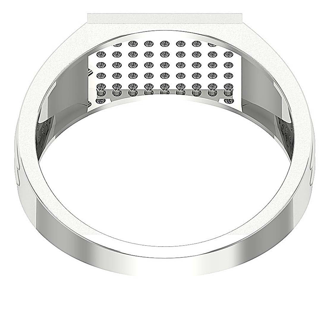14k Solid Gold Mens Engagement Ring SI1/I1 G 0.40Ct Round Diamond Pave Set Width 8.60MM