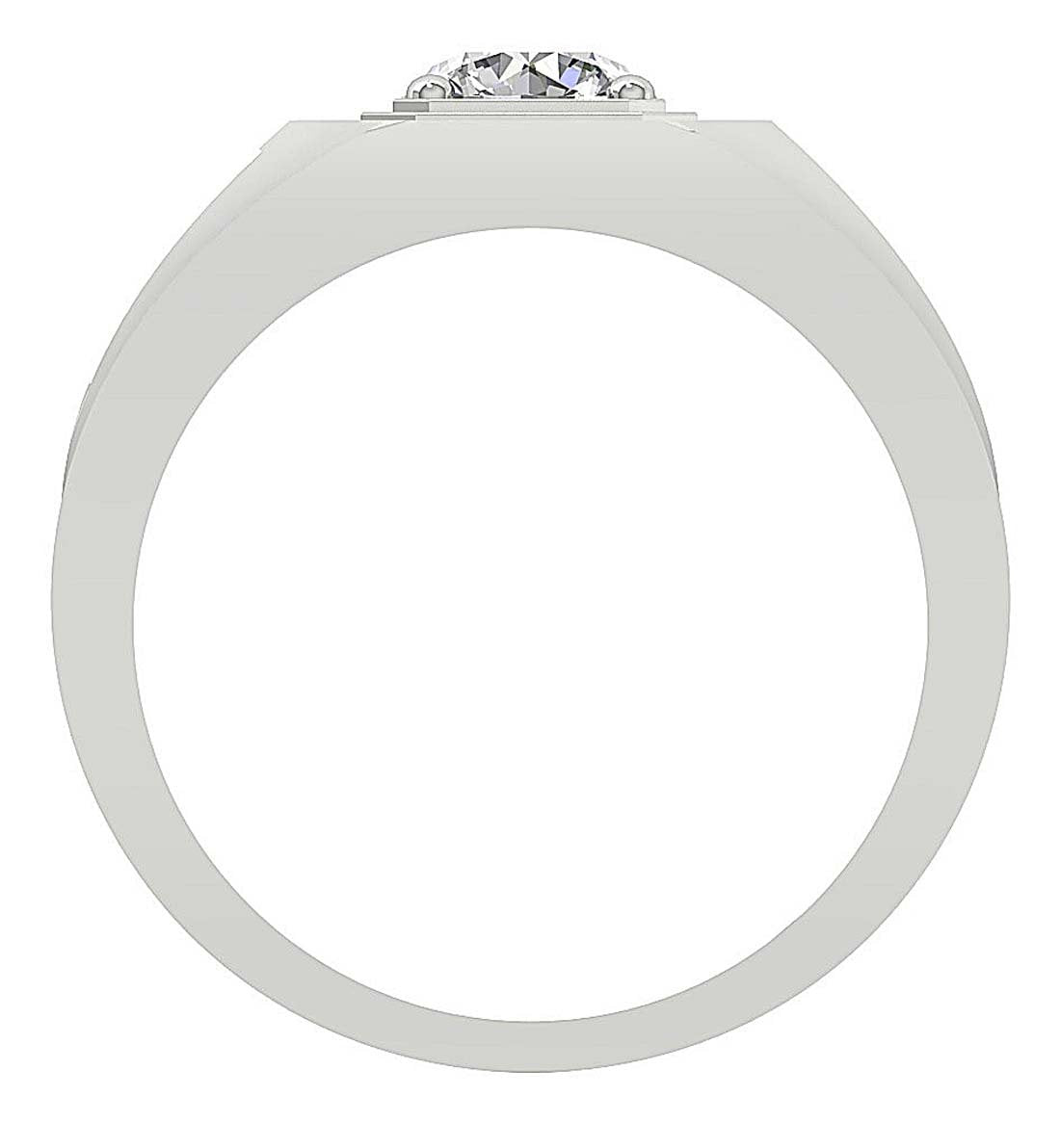 I1 G 1.65Ct 14k Solid Gold Mens Anniversary Ring Round Diamond Prong Set Width 12.00MM