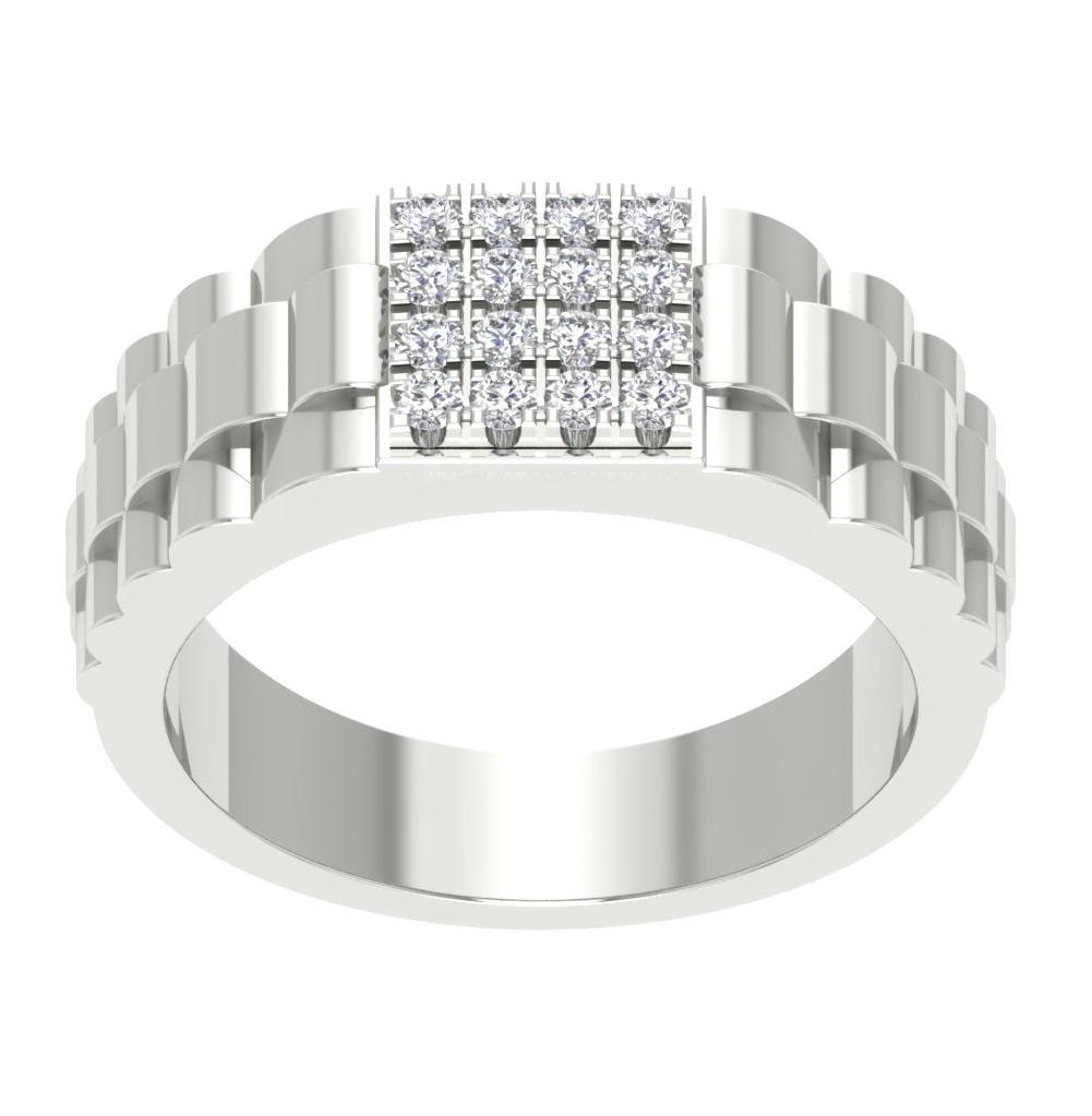 Mens Wedding Ring SI1/I1 G 0.55Ct 14k Solid Gold Round Diamond Prong Set Width 9.10MM