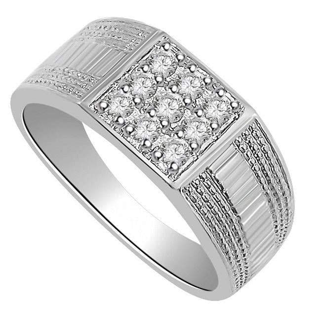14k Solid Gold Mens Wedding Ring SI1/I1 G 0.35Ct Natural Diamond Prong Set Width 8.40MM