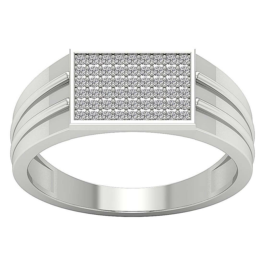 14k Solid Gold Mens Engagement Ring SI1/I1 G 0.40Ct Round Diamond Pave Set Width 8.60MM