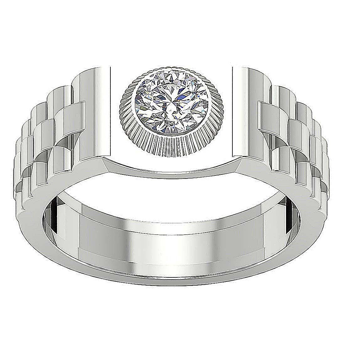 SI1/I1 G 0.75Ct 14k Yellow Gold Men Solitaire Wedding Ring Genuine Diamond Bezel Set