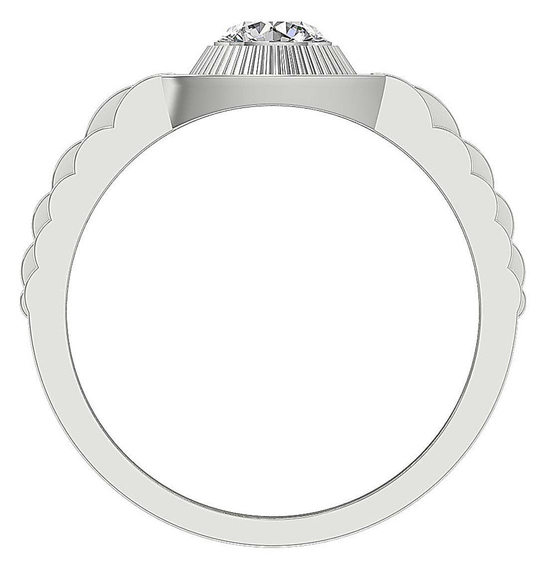 SI1/I1 G 0.75Ct 14k Yellow Gold Men Solitaire Wedding Ring Genuine Diamond Bezel Set