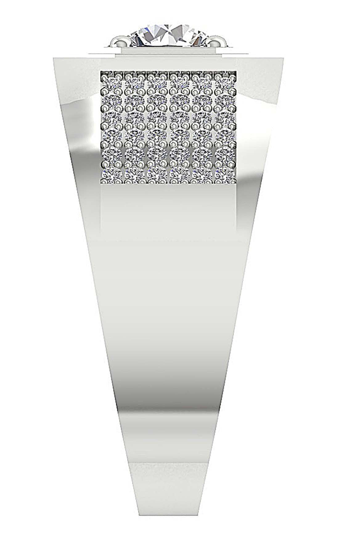 I1 G 1.65Ct 14k Solid Gold Mens Anniversary Ring Round Diamond Prong Set Width 12.00MM
