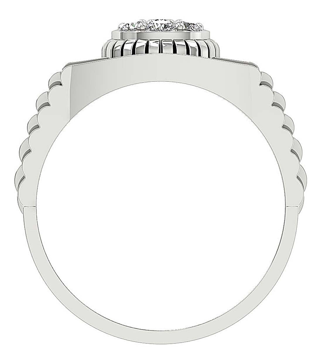 14k Solid Gold SI1/I1 G 0.50Ct Mens Anniversary Ring Natural Diamond Prong Set Width 10.00MM