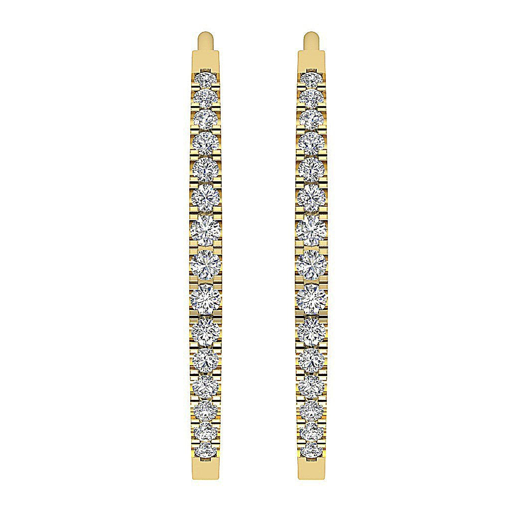 Dangle Wedding Earrings Genuine Diamond SI1/I1 G 0.40 Ct 18k/14k Solid Gold Prong Set
