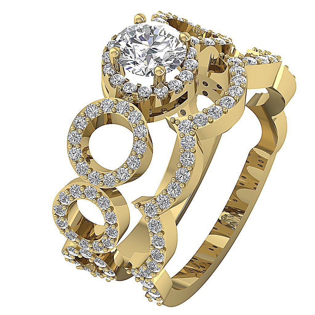 Designer Halo Bridal Wedding Ring Natural Diamond I1 G 2.05 Ct