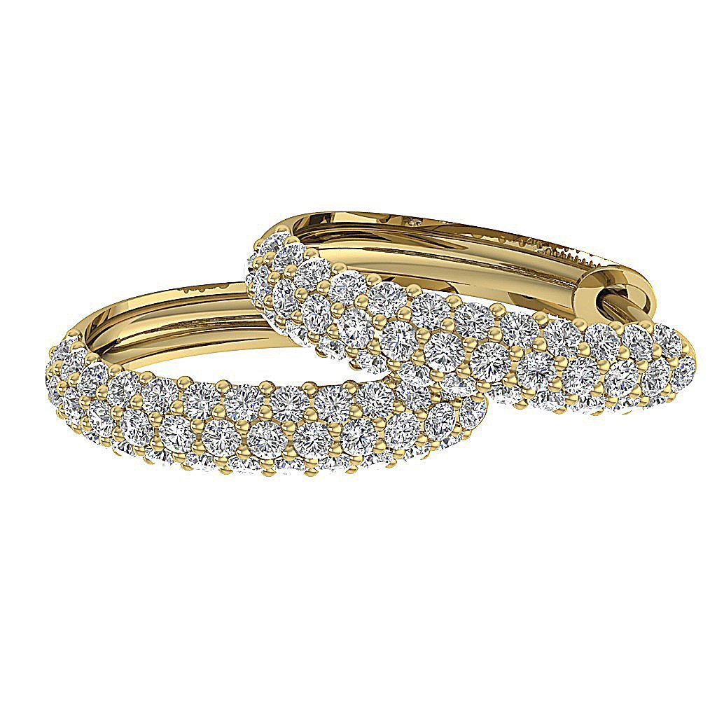 14kYellowGoldDesignerLargeHoopsEarringProngSet