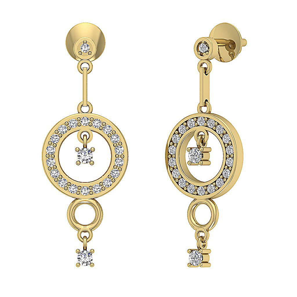 14kYellowGoldDesignerProngSetAnniversaryEarring