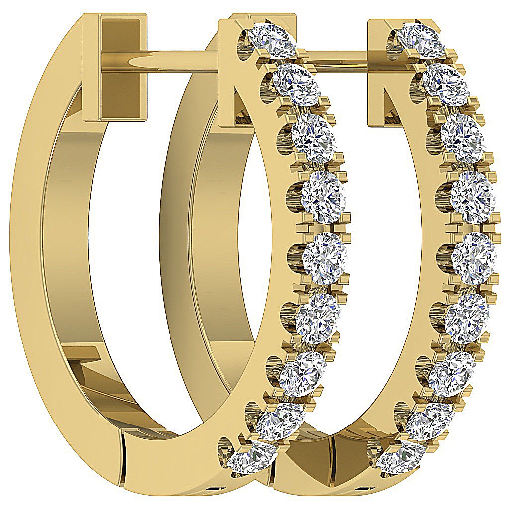 14k Yellow Gold Designer Small Hoops Anniversary Earring