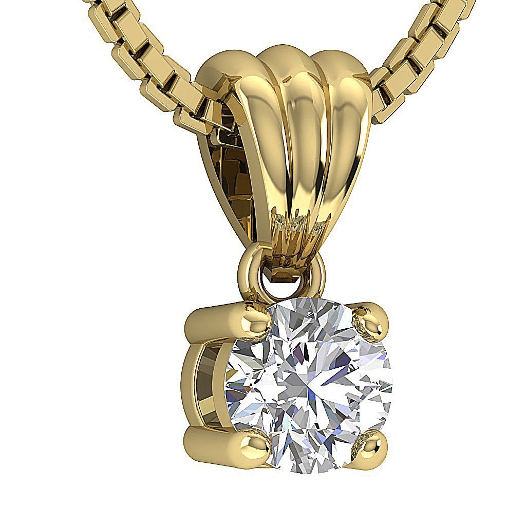Grand Radiance 14K White Gold Round Diamond Pendant