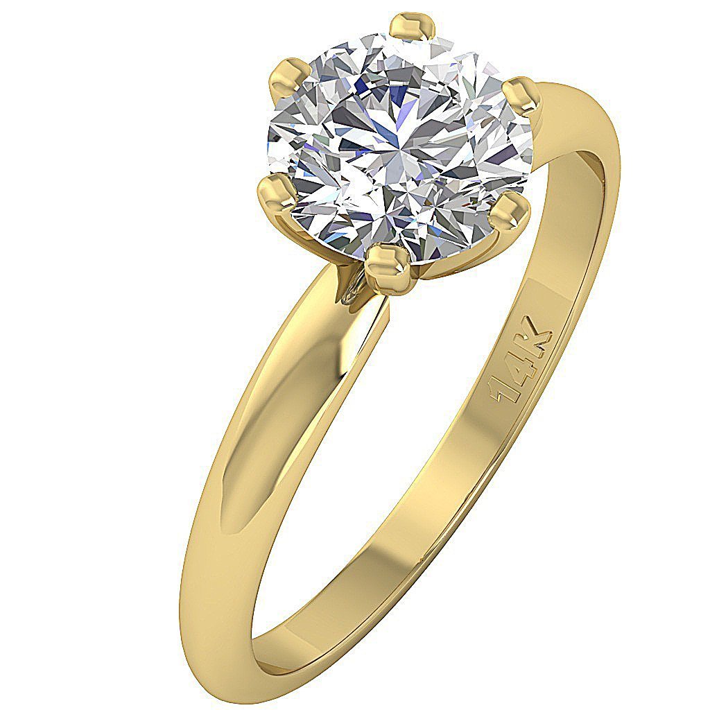 I1 G 1.90 Ct Designer Solitaire Wedding Ring Genuine Diamond 14K Rose Gold Prong Set