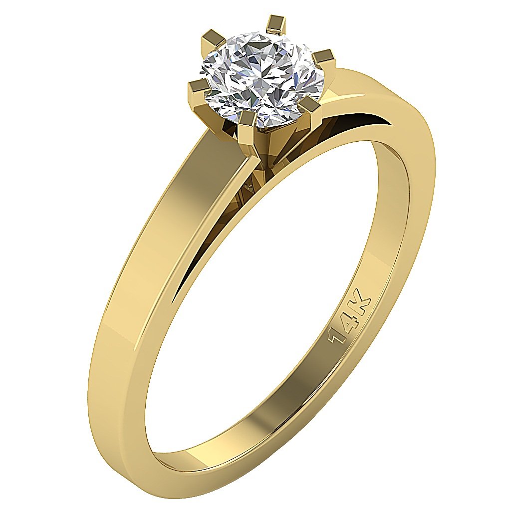 14kYellowGoldDesignerSolitaireWeddingRing