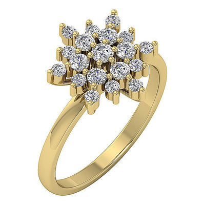 I1 G 0.85 Ct Round Diamond Designer Right Hand Anniversary Ring 14k White Gold Prong Set