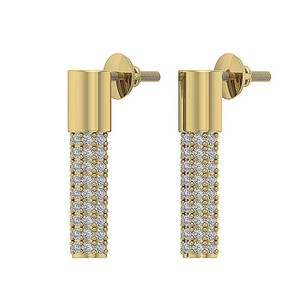 Fashion Anniversary Earrings Round Diamond VVS1/VS1/SI1/I1 G 0.40 Ct 18k/14k Solid Gold Prong Set