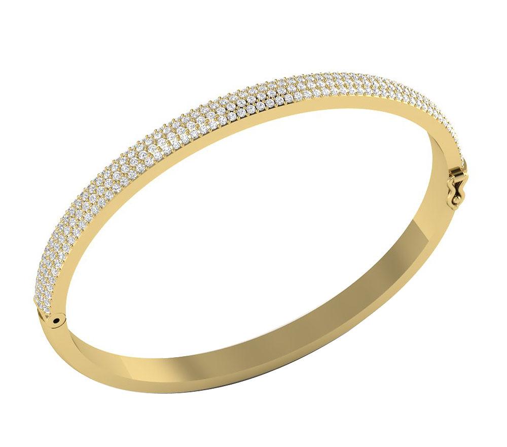 Diamond Bangles Round Diamonds VVS1/VS1/SI1/I1 2.10Ct 14k/18k White Yellow Rose Gold