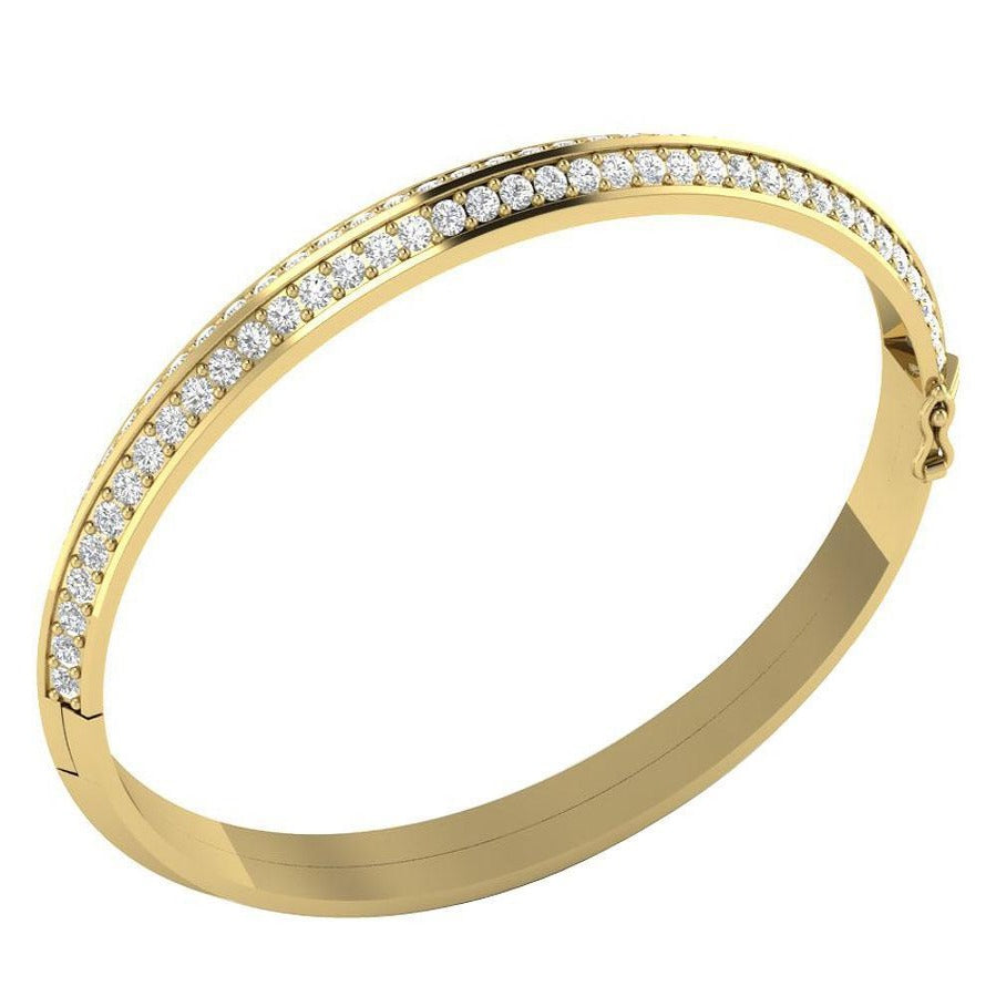 Diamond Bangles VVS1/VS1/SI1/I1 2.85Ct Natural Diamonds 14k/18k Gold