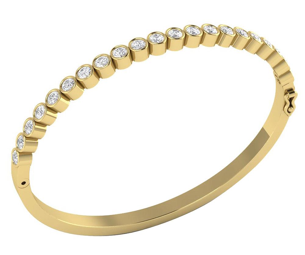 Diamond Bangles VVS1/VS1/SI1/I1 1.85Ct Natural Diamonds 14k/18k White Yellow Rose Gold Bezel Set