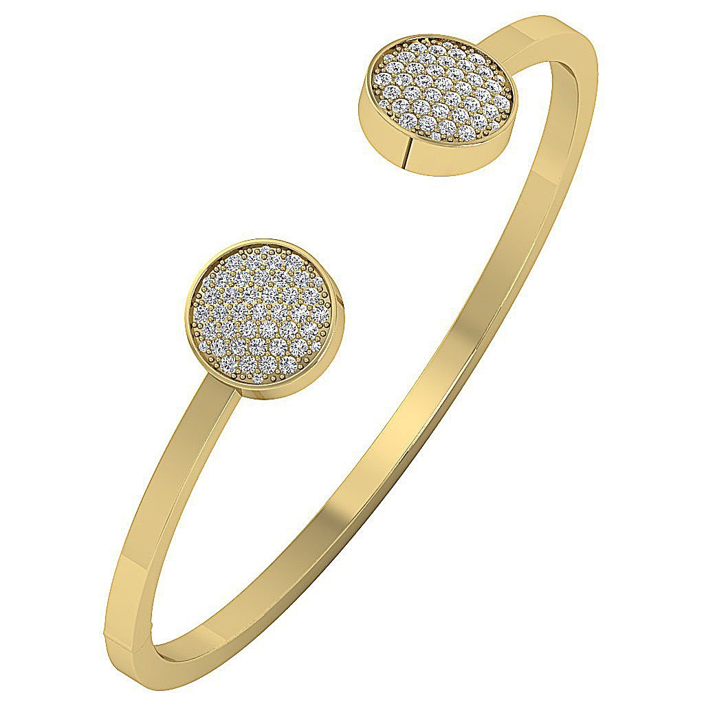 Natural Diamond Bangles VVS1/VS1/SI1/I1 1.00 Ct 14k/18k White Yellow Rose Gold