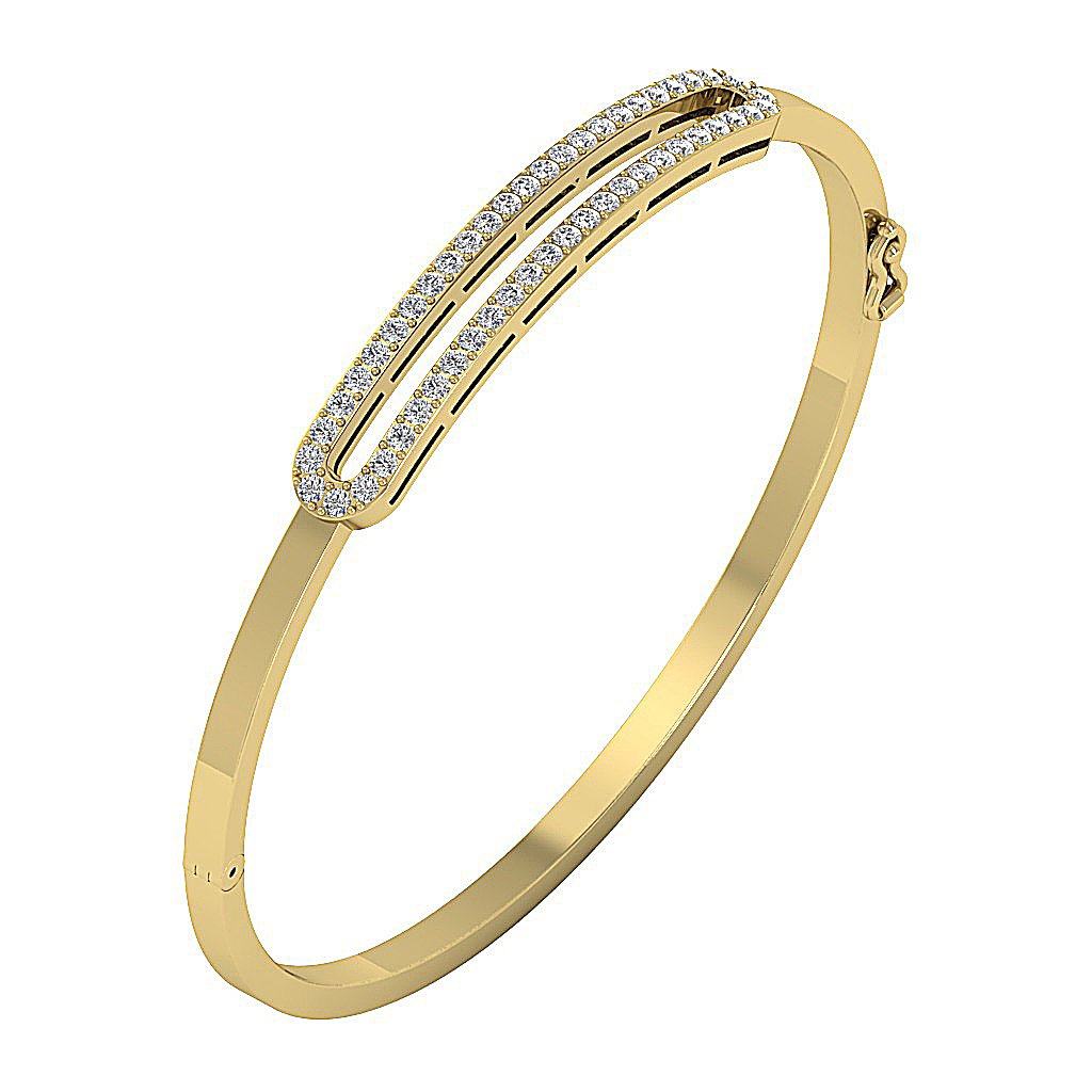 Diamond Bangles 14k/18k Solid Gold VVS1/VS1/SI1/I1 1.00Ct Natural Diamonds
