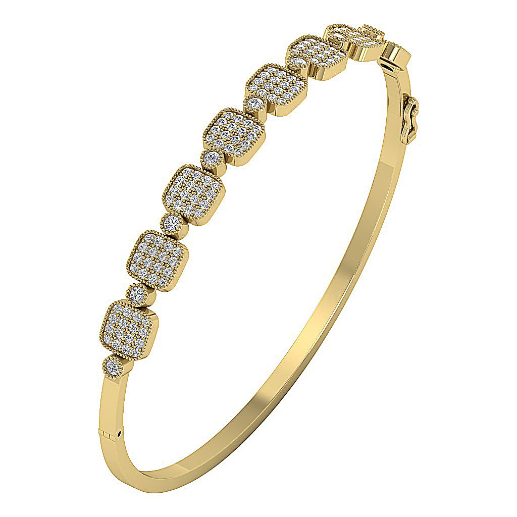 Diamond Bangles Natural Diamonds 14k/18k Solid Gold VVS1/VS1/SI1/I1 1.65 Ct Prong & Bezel Set