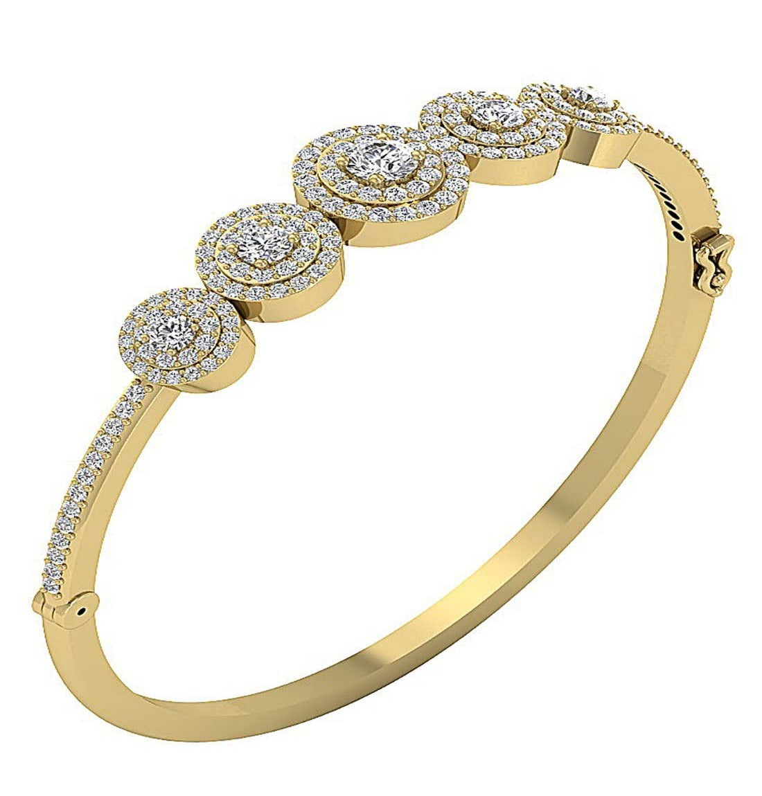 Diamond Bangles 14k/18k White Yellow Rose Gold VS1/SI1/I1 3.50Ct Natural Diamonds