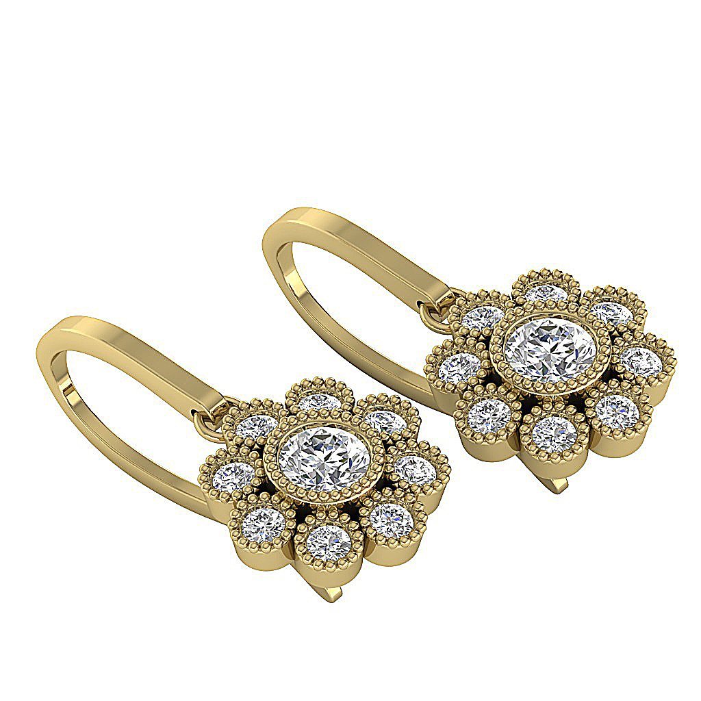 14kYellowGoldNaturalDiamondBezelSetEngagementEarring