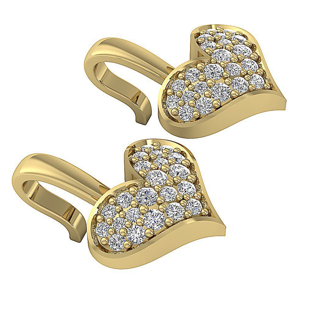 Dangle Heart Anniversary Earrings Round Diamond VVS1/VS1/SI1/I1 G 0.50 Ct 18k/14k Solid Gold
