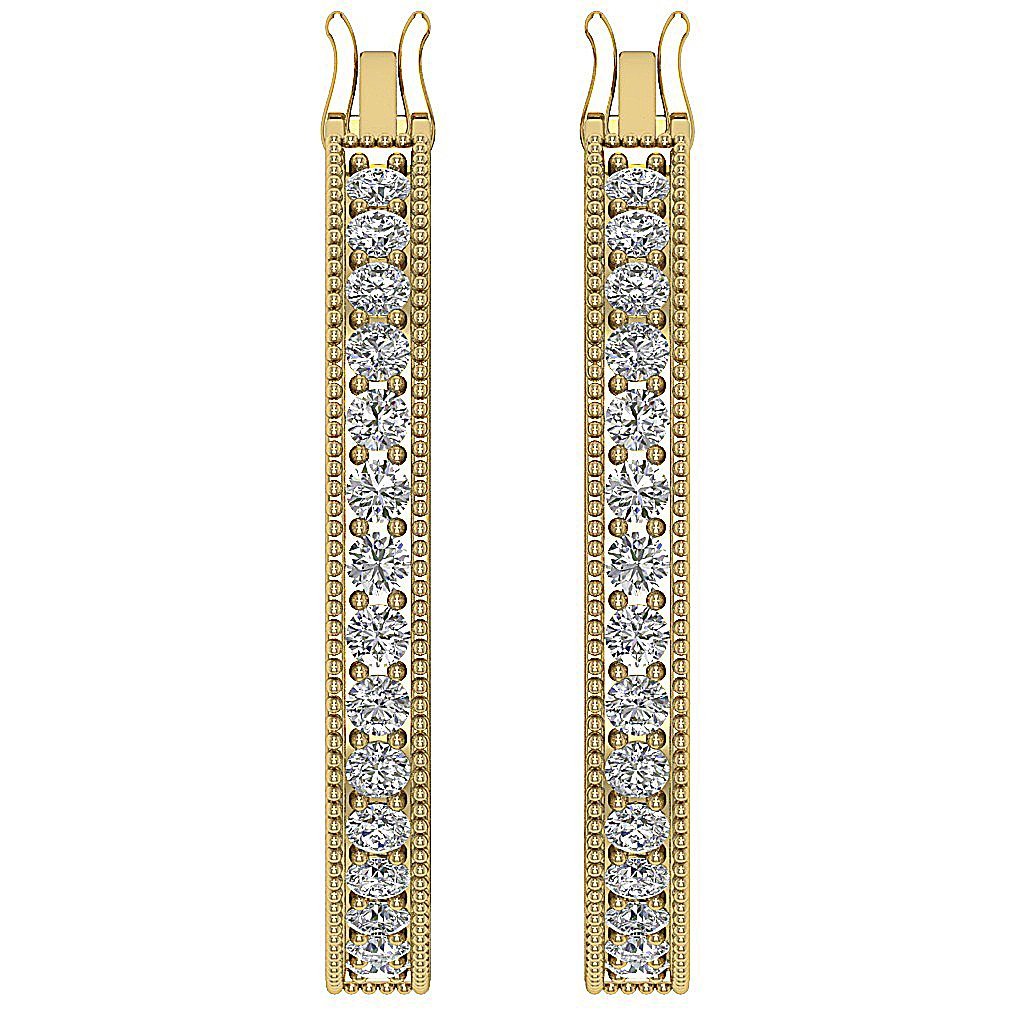 14k Rose Gold Natural Diamond Earring